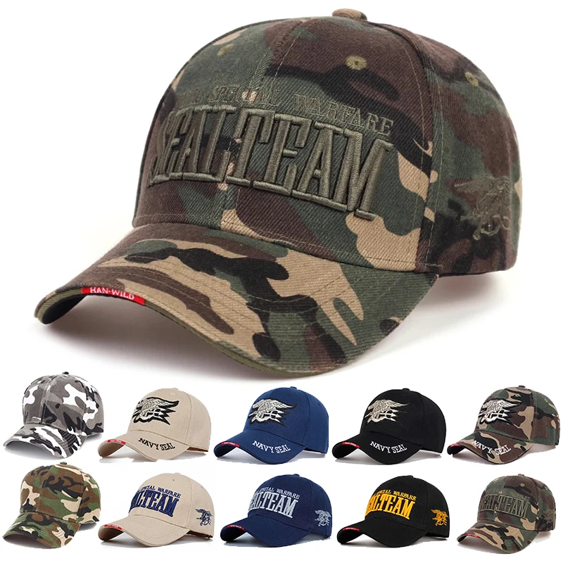 Hunting Outdoor Decor - Topi Bisbol Bordir Huruf SEALTEAM Korps