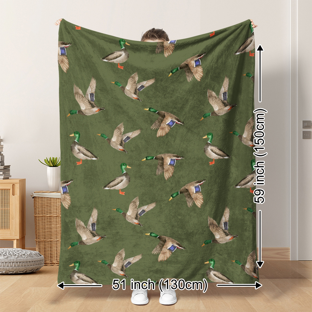 Hunting Outdoor Decor - Selimut Bulu Bebek Mallard Motif Berburu