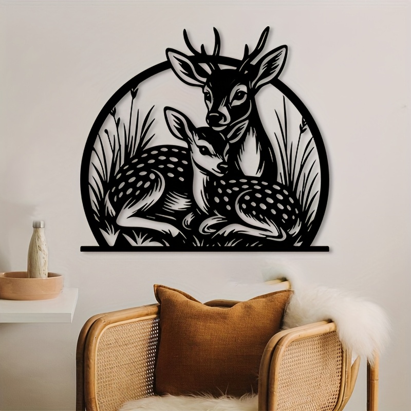 Hunting Outdoor Decor - Seni Dinding Rusa Besi Rustic 3D,
