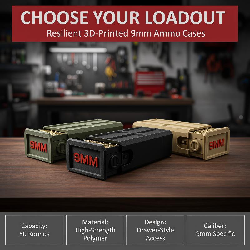 Kotak Penyimpanan 9mm Cetak 3D - Hunting And Outdoor Stores ulasan dan harga