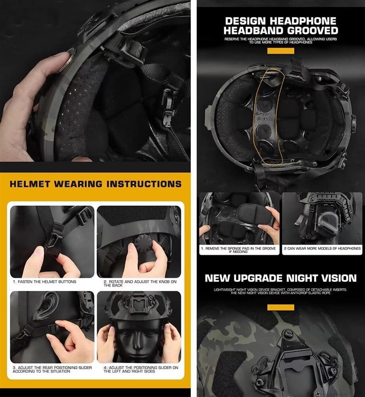 Set Helm Airsoft dengan Headse - Outdoor Hunting Movies ulasan dan harga