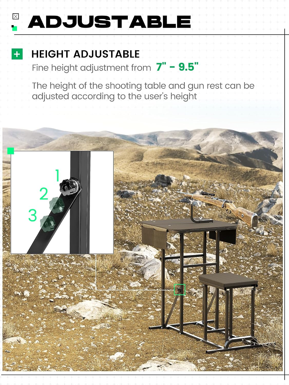 Bangku Tembak Lipat dengan Ket - Outdoor Hunting Table ulasan dan harga